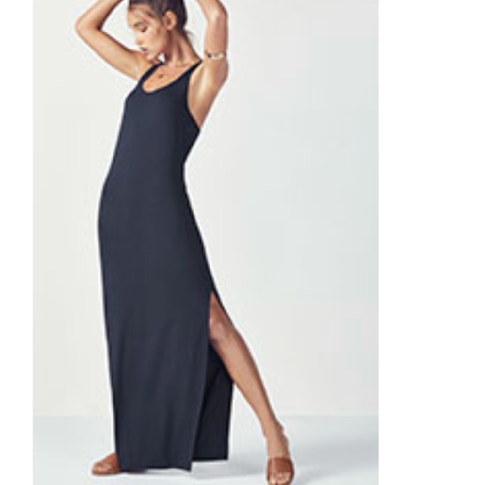 Fabletics navy blue maxi dress.